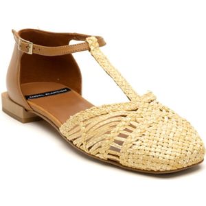 Angel Alarcon, Schoenen, Dames, Beige, 37 EU, Beige Gevlochten Sandalen