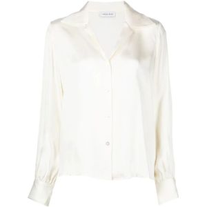 Anine Bing, Zijden Ivory Mylah Shirt Wit, Dames, Maat:XS