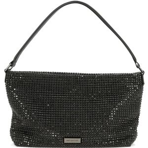 Self Portrait, Tassen, Dames, Zwart, ONE Size, Polyester, Diamantè Hobo Schoudertas