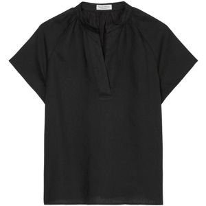 Marc O'Polo, Blouses & Shirts, Dames, Zwart, 2Xl, Linnen, Linnen blouse normaal
