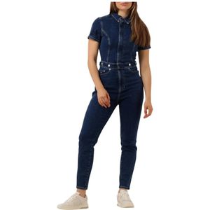 Tommy Jeans, Jumpsuits & Playsuits, Dames, Blauw, S, Denim, Blauwe Jumpsuit Ch 4253