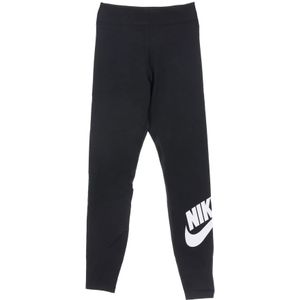 Nike, Broeken, Dames, Zwart, M, Katoen, Hoge Taille Slim Fit Leggings