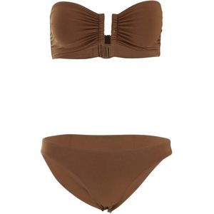 Eres, Diep Decolleté Bralette Bikini Set Bruin, Dames, Maat:XS