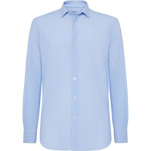 Boggi Milano, B Tech Slim Fit Stretch Nylon Overhemd Blauw, Heren, Maat:L