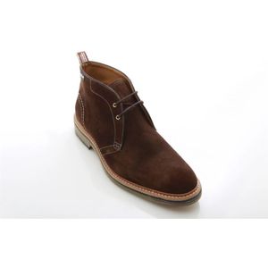 Van Bommel, Schoenen, Heren, Bruin, 44 1/2 EU, Suède, Tanker Veterschoen Cognac