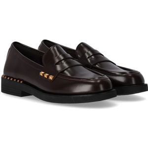 Ash, Schoenen, Dames, Bruin, 37 EU, Leer, Bordeaux Whisper Studs Loafer