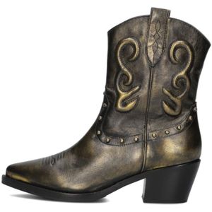 Goosecraft, Schoenen, Dames, Geel, 37 EU, Leer, Gouden Cowboy Laarzen Viv 1-A