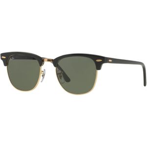 Ray-Ban, Accessoires, unisex, Geel, 55 MM, Clubmaster Classic Zonnebril Groene Lens