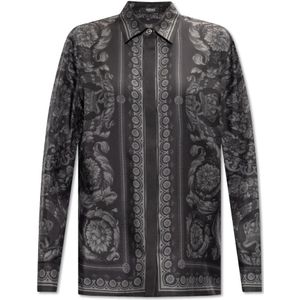 Versace, Blouses & Shirts, Dames, Zwart, 3Xs, Zijden shirt