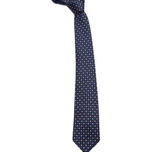 Kiton, Marineblauwe gestippelde stropdas Blauw, Heren, Maat:ONE Size