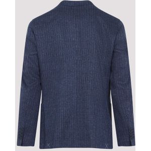 Etro, Jassen, Heren, Blauw, XL, Linnen, Blauwe Jas Elegantie Comfort Moderne Garderobe