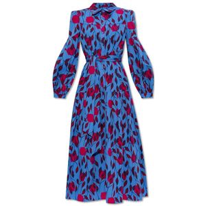 Diane Von Furstenberg, Kleedjes, Dames, Blauw, L, Katoen, Luxe jurk