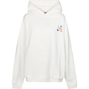 Marni, Sweatshirts & Hoodies, Heren, Wit, L, Logo Hoodie Stijlvolle Casual Sweatshirt