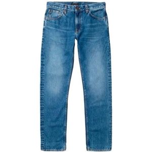 Nudie Jeans, Jeans, Heren, Blauw, W31 L32, Katoen, Slim-fit Jeans