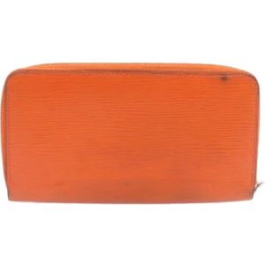 Louis Vuitton Vintage, Pre-owned, Dames, Oranje, ONE Size, Tweed, Pre-owned Canvas wallets