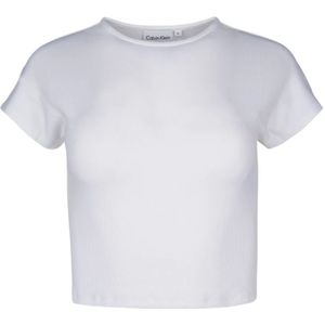 Calvin Klein, Tops, Dames, Wit, S, Katoen, Casual Katoenen T-Shirt