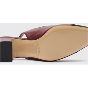 Scarosso, Schoenen, Dames, Rood, 39 1/2 EU, Leer, Handgemaakte Slingback Pumps met Blokhak