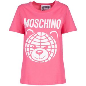 Moschino, Tops, Dames, Roze, S, Katoen, T-Shirts