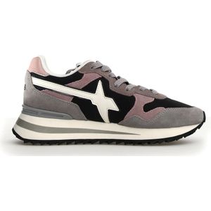 W6Yz, Schoenen, Dames, Veelkleurig, 37 EU, Katoen, Grijze Animal Print Sneakers Verhoog Stijl