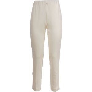 Le Tricot Perugia, Gebreide broek met elastische taille Beige, Dames, Maat:S