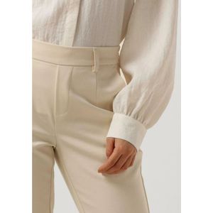 Object, Broeken, Dames, Beige, L, Polyester, Beige Slim Pantalon voor Vrouwen