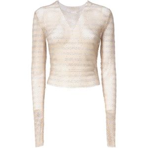 Genny, Tops, Dames, Beige, XS, Polyester, Long Sleeve Tops