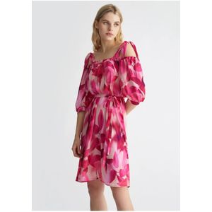 Liu Jo, Kleedjes, Dames, Roze, L, Bloemen Roze Jurk