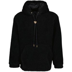 Versace, Sweatshirts & Hoodies, Heren, Zwart, S, Medusa Lange Mouw Pullover Sweatshirt