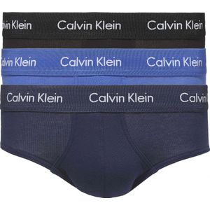 Calvin Klein, 3P Hip Kort Ondergoed Blauw, Heren, Maat:S