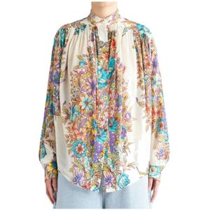 Etro, Blouses & Shirts, Dames, Veelkleurig, S, Katoen, Bloemenprint Katoenen Overhemd