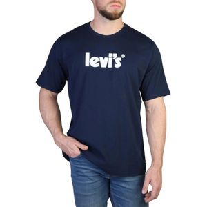 Levi's, Heren T-shirt met korte mouwen en ronde hals Blauw, Heren, Maat:S