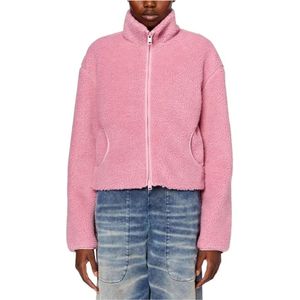 Diesel, Paarse Synthetische Sweatshirt voor Vrouwen Roze, Dames, Maat:XS