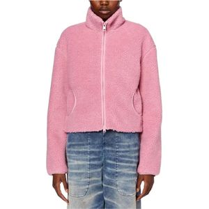 Diesel, Sweatshirts & Hoodies, Dames, Roze, M, Polyester, Paarse Synthetische Sweatshirt voor Vrouwen