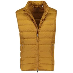 Gant, Bruine Bodywarmer met Rits - 50 Geel, Heren, Maat:M