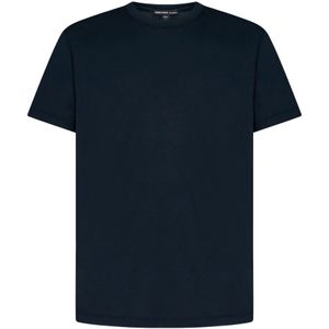 James Perse, Tops, Heren, Blauw, XL, Katoen, Blauwe T-shirts Polos voor heren Aw 23