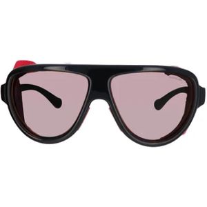 Moncler Pre-owned, Pre-owned, Dames, Zwart, ONE Size, Tweed, Pre-owned Fabric sunglasses