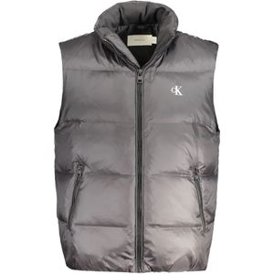 Calvin Klein, Jassen, Heren, Zwart, 2Xl, Polyester, Zwarte Heren Mouwloos Jack met Zakken