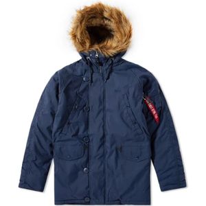 Alpha Industries, Slimfit Explorer Jas in Rep. Blauw Blauw, Heren, Maat:L