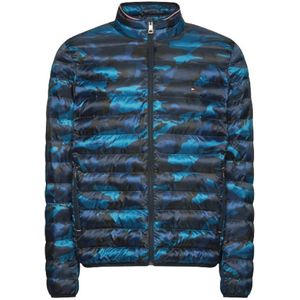 Tommy Hilfiger, Lange mouwen camouflagejas van gerecycled polyester Blauw, Dames, Maat:L