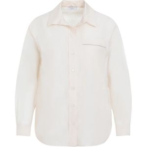 Peserico, Beige Linnen Shirt met Zak Beige, Dames, Maat:S