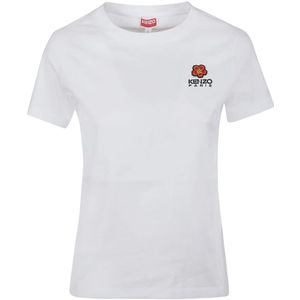 Kenzo, Tops, Dames, Wit, XL, Klassiek Crest Logo T-Shirt