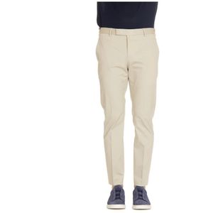 PT Torino, Slim Fit Sand Twill Stretch Broek Beige, Heren, Maat:L