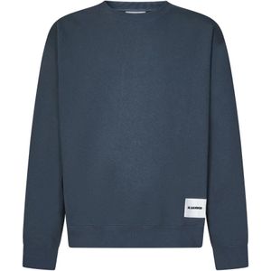 Jil Sander, Sweatshirts & Hoodies, Heren, Blauw, S, Katoen, Sweatshirts
