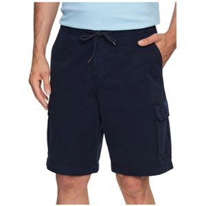 Emporio Armani, Korte broeken, Heren, Blauw, S, Katoen, Katoenen Cargo Shorts - Les Bleus