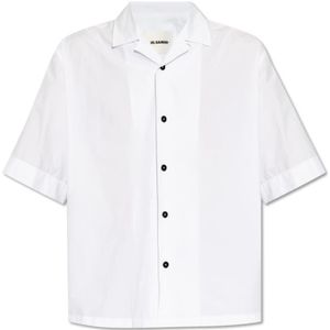 Jil Sander, Overhemden, Heren, Wit, S, Katoen, Ruimvallend shirt