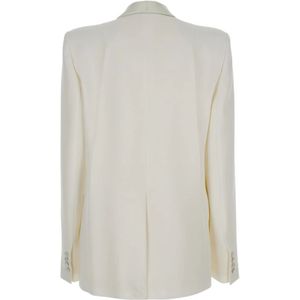 Victoria Beckham, Jassen, Dames, Wit, 2Xs, Witte Shawl Kraag Jas Vrouw Stof