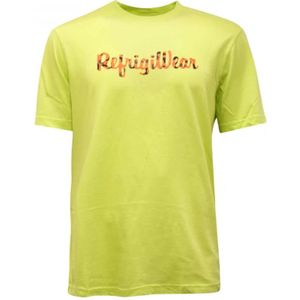 RefrigiWear, Tops, Heren, Geel, XL, Katoen, Luipaardprint Katoenen Crewneck T-shirt