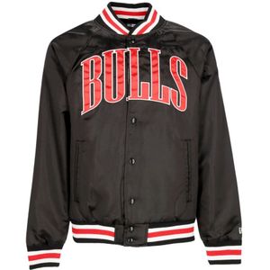 New Era, Jassen, Heren, Zwart, L, Polyester, Chicago Bulls NBA Bomber Jacket Zwart