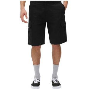 Dickies, Korte broeken, Heren, Zwart, W31, Katoen, Zwarte Millerville Ripstop Katoenen Bermuda Shorts