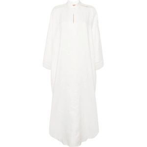 Ermanno Scervino, Witte Kant Panel Shift Jurk Wit, Dames, Maat:S